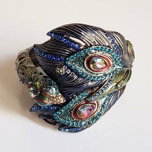 Betsey Johnson Statement Peacock Clamper Bracelet